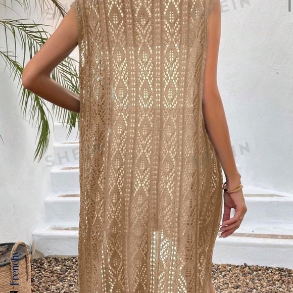 SHEIN Frenchy Sleeveless Hollow Out Knit Cardigan - Picture 6 of 6